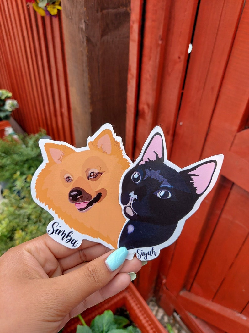 Custom Illustrated Pet Stickers Personalised Pet Stickers Etsy UK