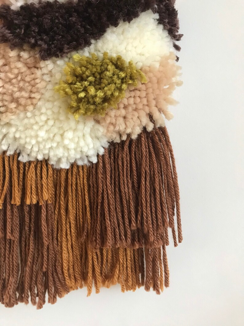 Earth Tone Latch Hook Wall Hanging/ Fiber Wall Hanging/ Wall Etsy