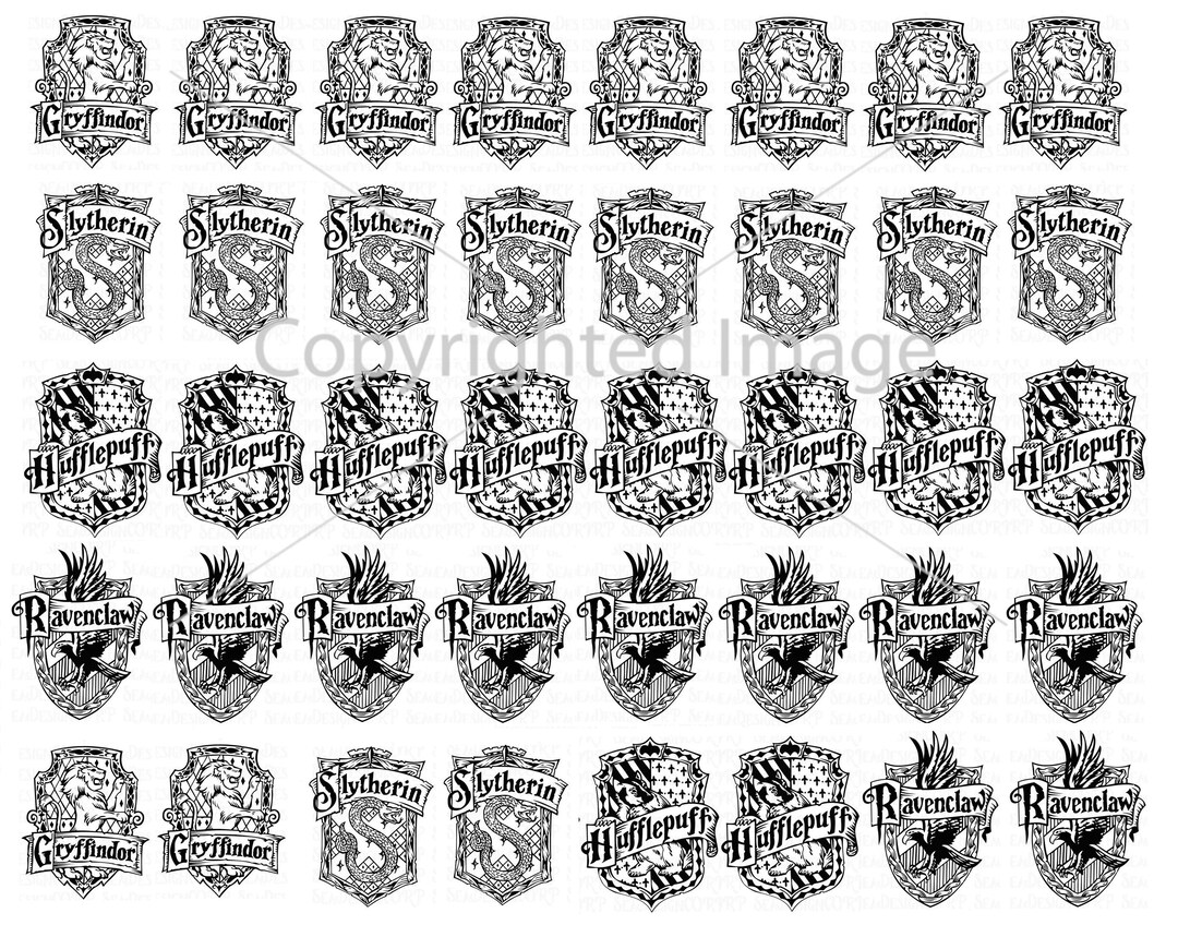 Nail Art Hogwarts House Crests Water Slide Decals Nail - Etsy