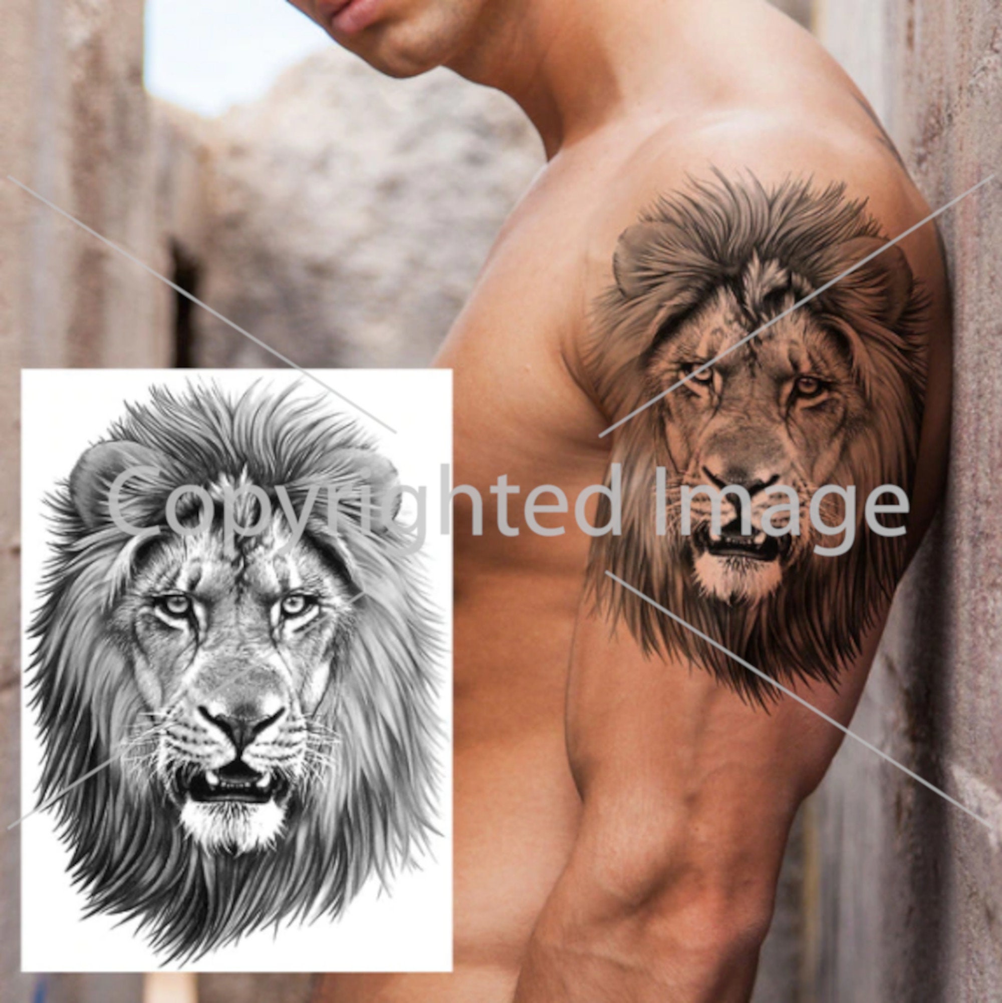 Lion Tattoo Design - Etsy Australia