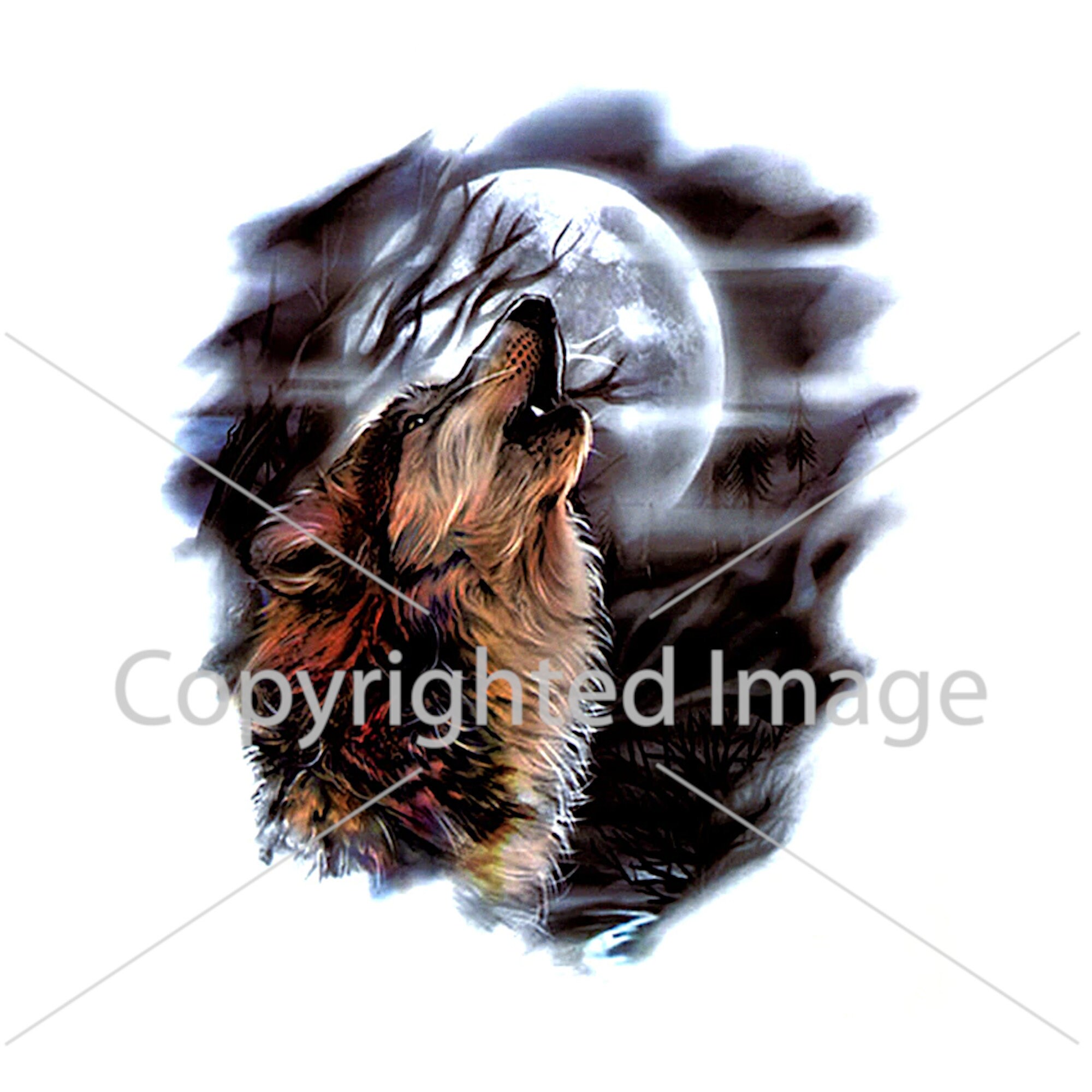 Wolf Howling at the Moon Beautiful Art Digital Download - Etsy
