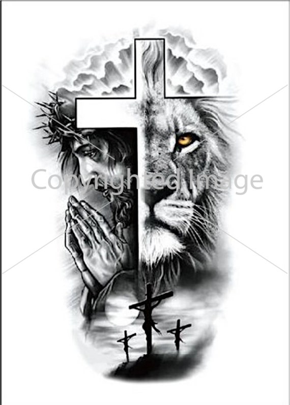 Tattoo Design Cool Design Jesus on Cross Digital Download - Etsy