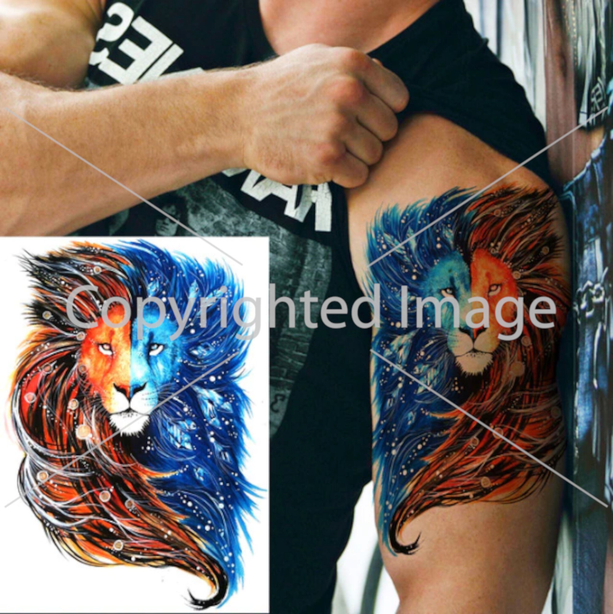 lion tattoo on the arm