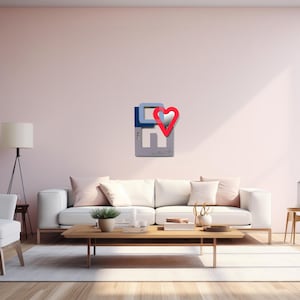 3D Wall Sculpture &quot;Love is in the Air&quot;,Gift for Home, Modern Art, Pop Art,Urban Art,bauhaus,Art Unique Judaica ,Stand With Israel.
