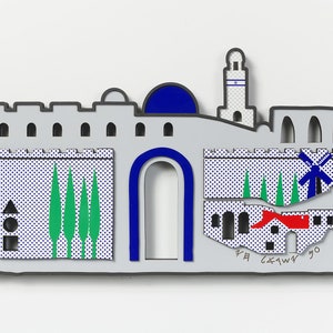 3D Jerusalem-Wall Sculpture, Gift for Home, Pop Art, Jewish Modern Art, unique Judaica, Home Decor,Israel art, bauhaus design.
