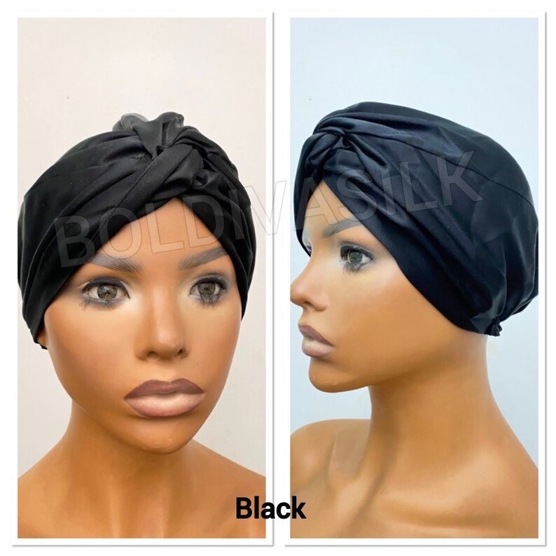Pretied Turban Pure Mulberry Silk Sleep Hair Wrap Organic Etsy