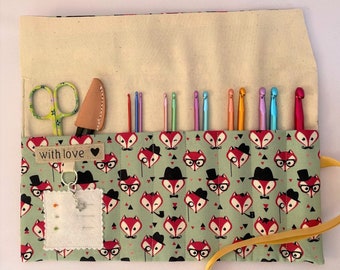 Crochet Hook Case: Fox Design