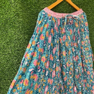 Saia feita à mão para mulheres, saia boho, saia longa, saias de praia, saia casual, saia longa com estampa floral, saia boho hippie para festa