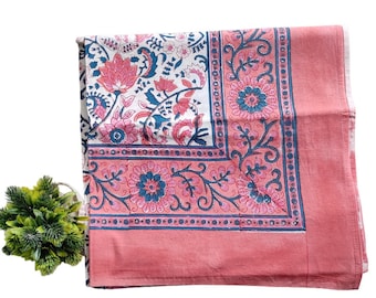 Traditional Print Cotton Flat Sheet, Blanket Floral print bed cover cotton bedding cover Home Living Decor Ethnic Single Size Tapestry