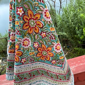 Indian Handmade Floral Print Cotton Dohar, Organic Bedspread Reversible Bedding Dohar Queen Size AC Blanket Coverlet, Jaipuri Quilted Dohar