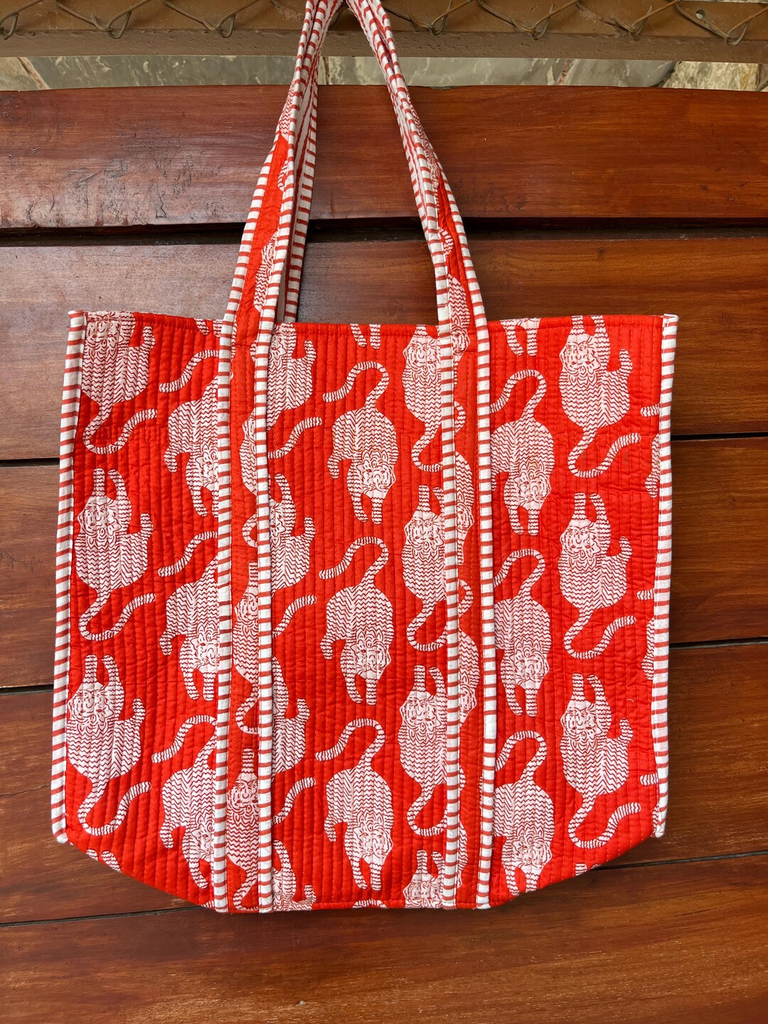 Orange 100% Organic Cotton Tote Bag.