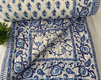 ハンドメイドコットンカンタベビーキルト：インドのブロックプリント