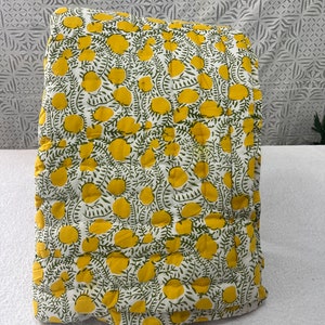 Gelb Haus Quilt indischen Blumen handgefertigt Jaipuri Mazedonien, leichte Wendedecke, Bettwäsche Tagesdecke Bettdecke warme Winter Decke werfen Bild 8