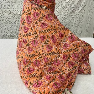 Razai de algodón tradicional hecho a mano, manta Razai con estampado de bloques de mano, colcha Razai cálida de invierno étnico, colcha Razai, cubierta de cama Coverlet Razai imagen 5