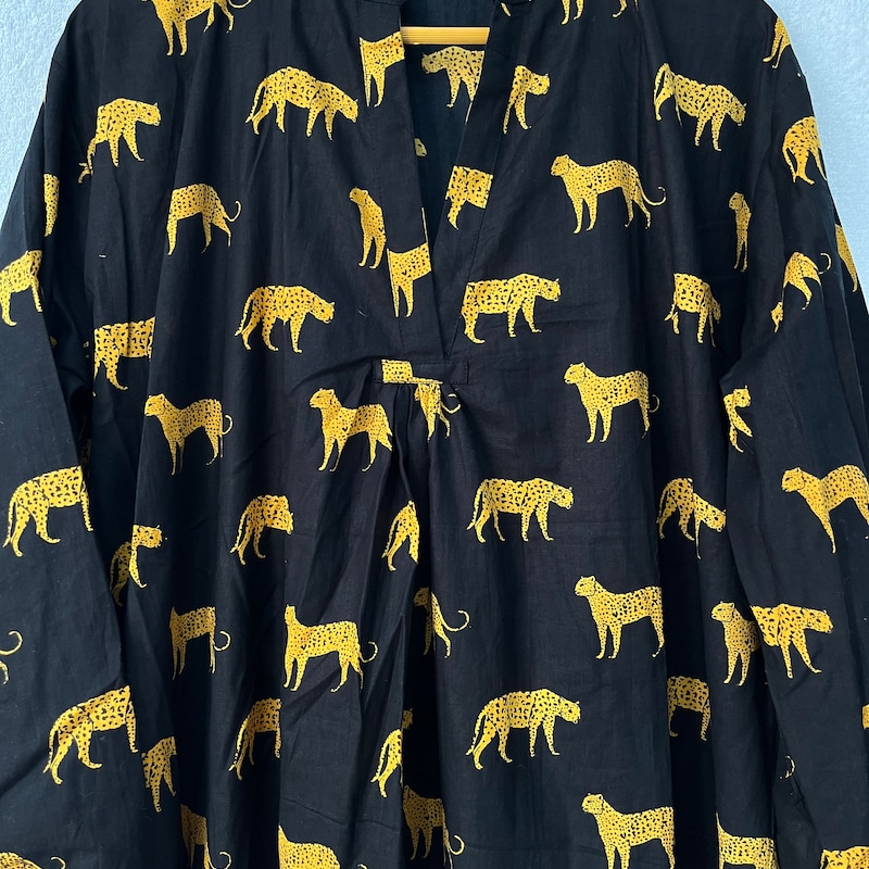 Tiger Print Tie Tunic Dress main image 0
