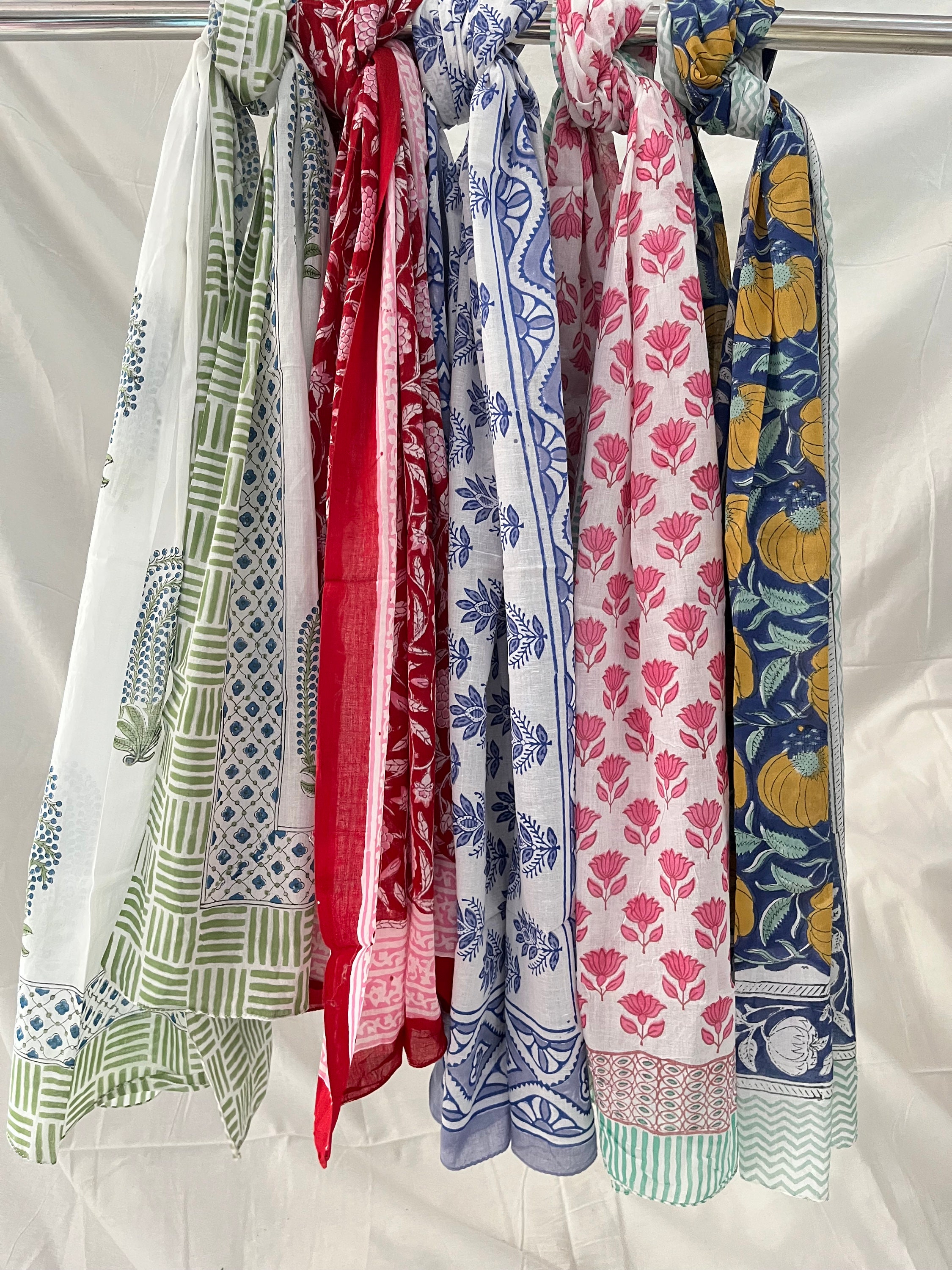 Jaipuri Scarf !! Organic Cotton Handmade Beach Wrap Sarong, Indian Hand Block Print Beach Sarongs, Soft Summer Pareo, Women Party Wear Pareo