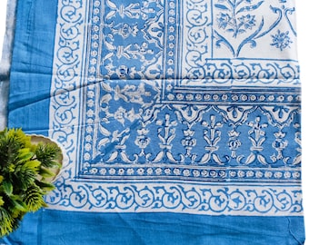 Indian Home Decor Handmade Cotton Flat Sheet Hand Block Print Bed Sheet Blanket Twin Size Bed Cover Cotton Tapestry Bedspread Throw Blanket