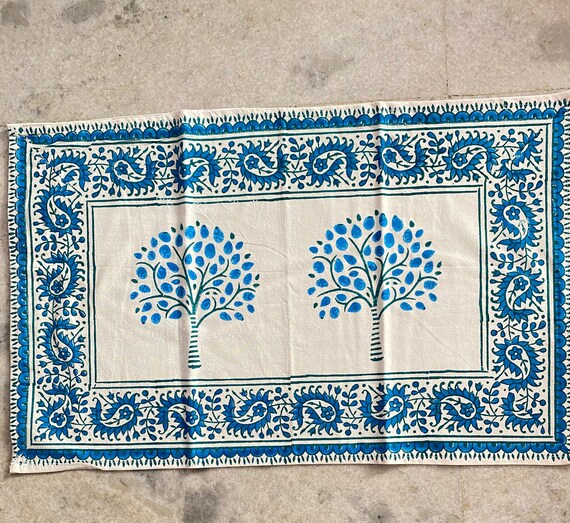 ハンドブロックプリントのクイーンサイズのベッドスプレッド：インド綿