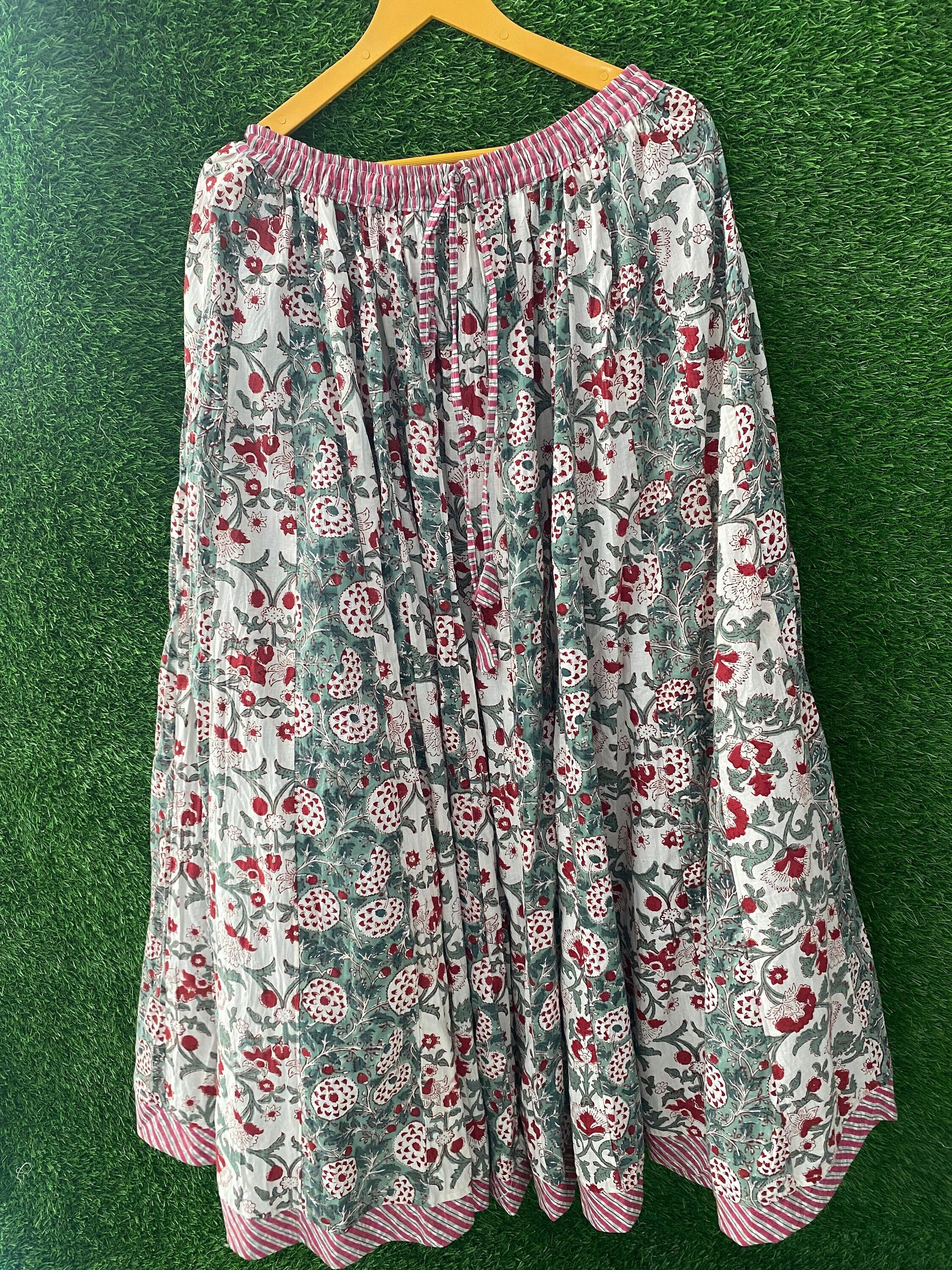 Wholesale Skirt Indian handmade Cotton Skirts Boho Skirts Floral Print Maxi Long Cotton Skirts Handmade Wrap Bohemian Summer Print Gown Top