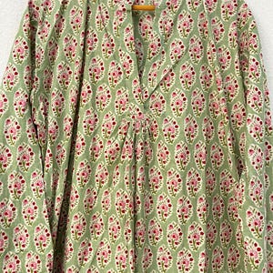 デザイナーコットンロングドレス、女性用ファッショナブルなチュニックドレス、インドの快適な衣服オーガニックコットン女性用ドレス、ビーチカバートップ