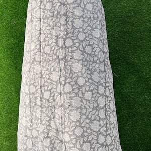 Indian Long Block Print Cotton Scarf Fashion Women Wrap Sarong Shawl Large Art Handmade Flower Print 45&quot; Wide x 76&quot;Inches (115 X 196 Cm)