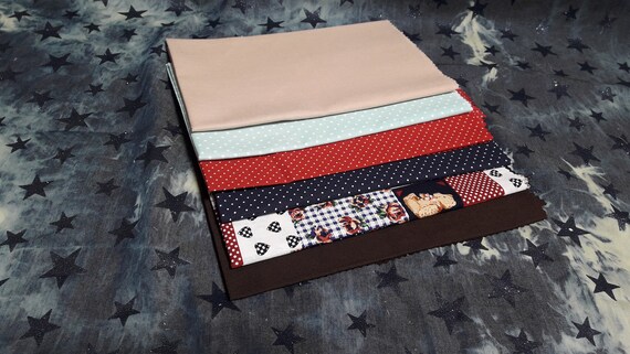 Uk Fat Quarters Bundle 6 Pieces Navy Teddy Bear And Dotty Etsy