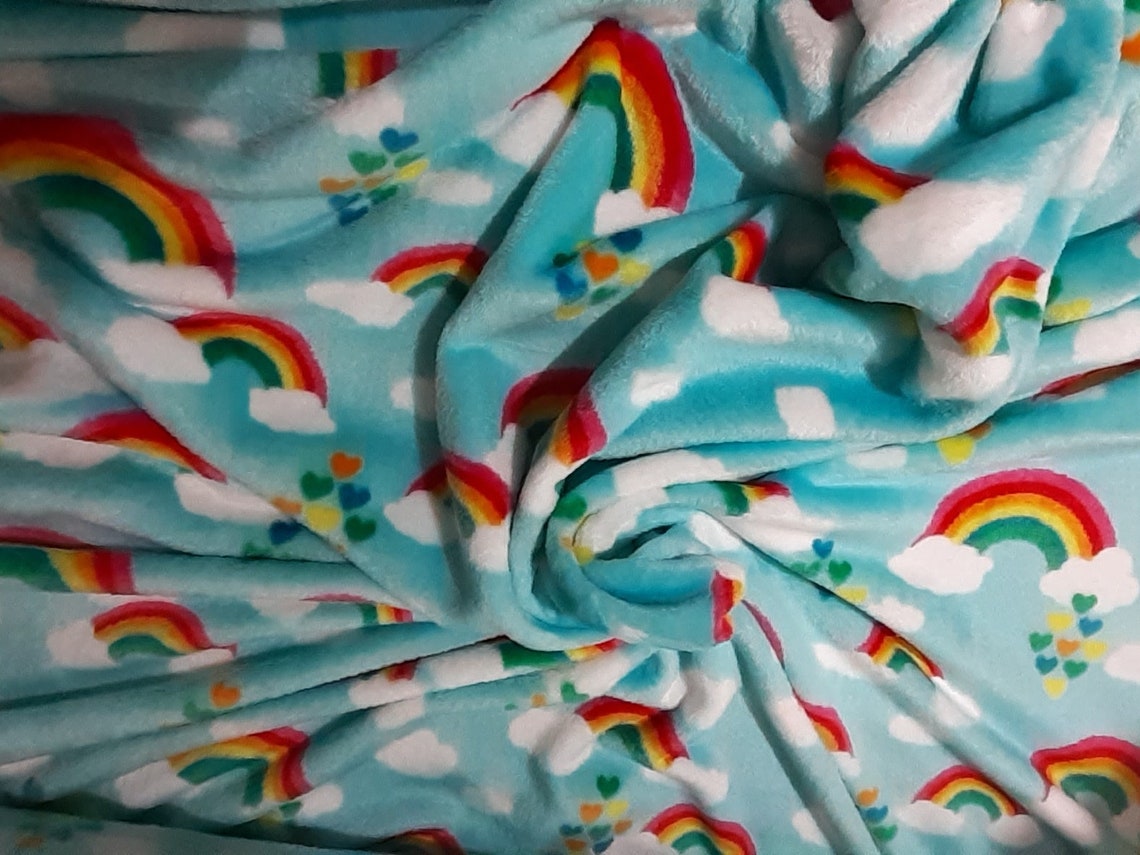 Rainbow fleece fabric spring collection for baby blanket | Etsy