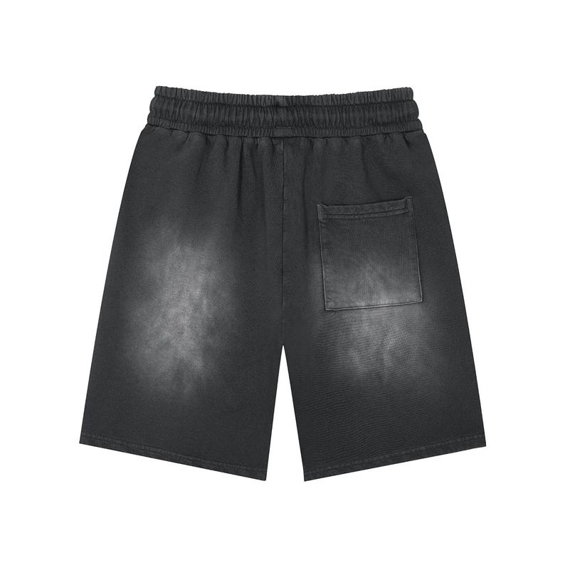 Rectangle Patch Monkey Washed Shorts image 2