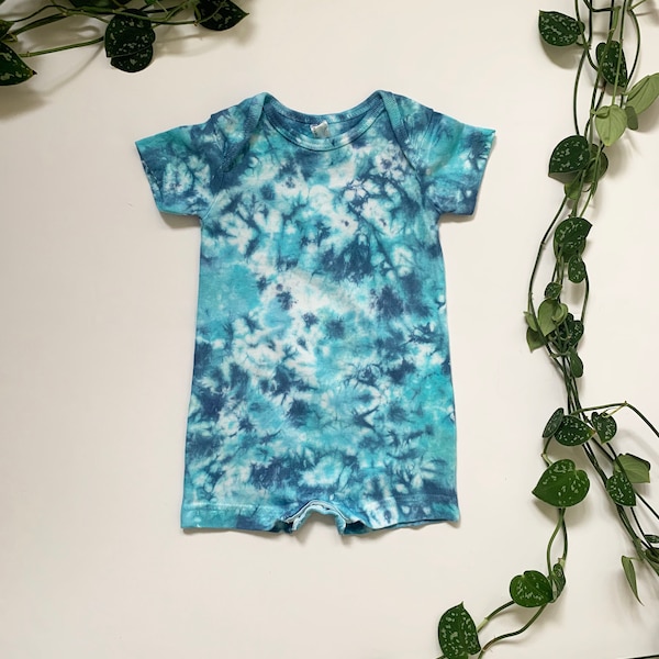Tie Dye Baby Short Sleeve Short Romper - Multiple Color Options *Made to Order*