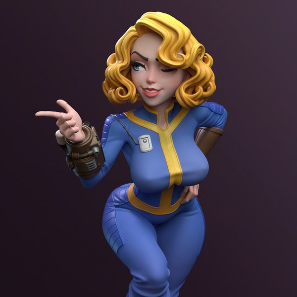 Vault Girl_ (Fallout_ Fan Art) / Resin scale model to assemble and paint or completely painted