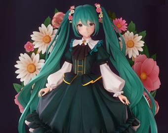 Hatsune Miku_Fan Art/Resin scale model unpainted or fully painted