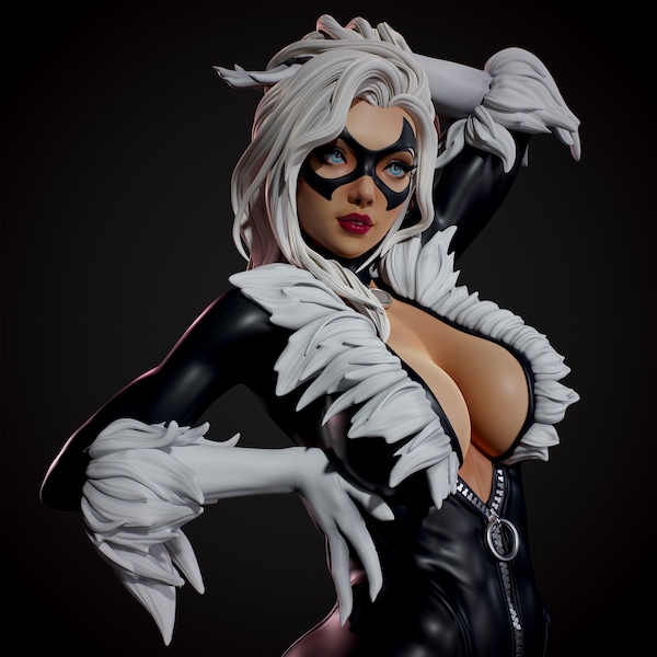 Black cat _Fan_Art / Resin scale model for assembling and painting or ready to collect Adulto