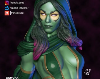 Gamora_Guardians_of_the_galaxy/ 3d Sculpture Unpainted or Fully Painted