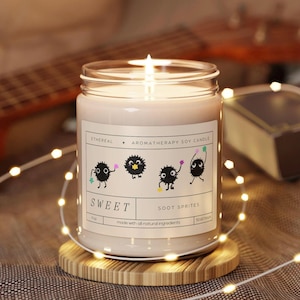 Soot Sprite Soy Candle, Studio Ghibli Anime Gift, Aromatherapy image 1
