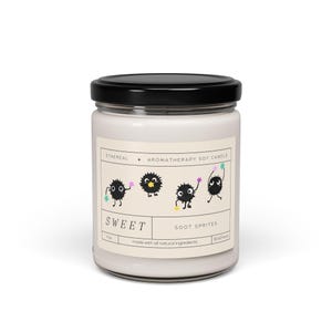 Soot Sprite Soy Candle, Studio Ghibli Anime Gift, Aromatherapy image 2