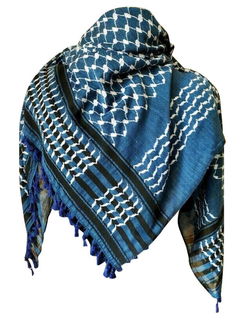 Keffiyeh Scarf Shemagh 100 Cotton Original Arab Kufiya Made Etsy