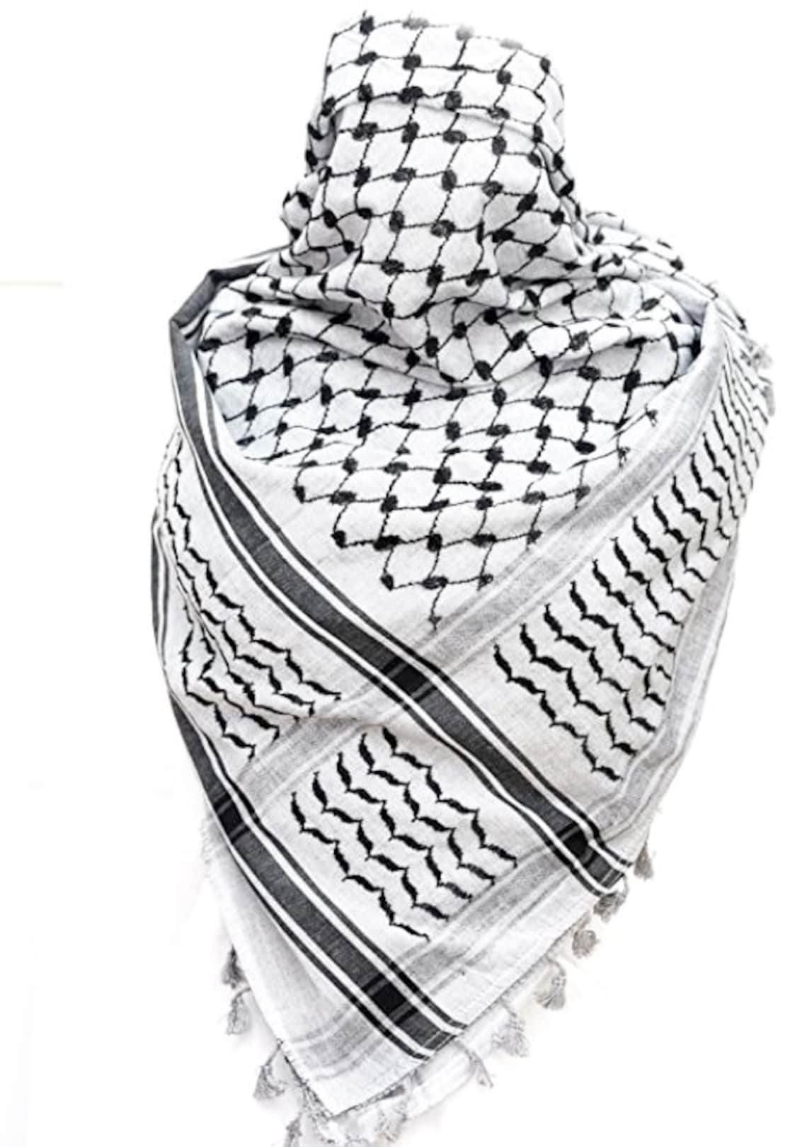 Keffiyeh Scarf Shemagh 100 Cotton Original Arab Kufiya Made Etsy