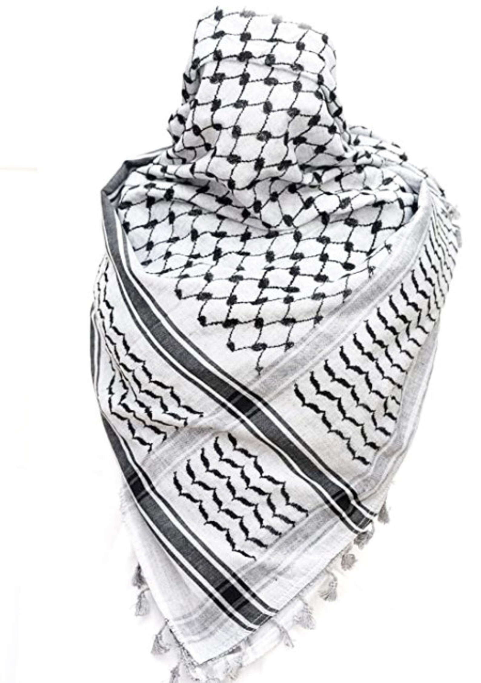 Keffiyeh Scarf Shemagh 100 Cotton Original Arab Kufiya Made Etsy