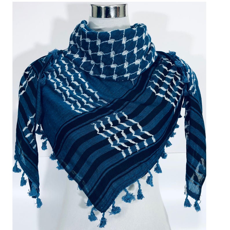 Keffiyeh Scarf Shemagh 100 Cotton Original Arab Kufiya Made Etsy