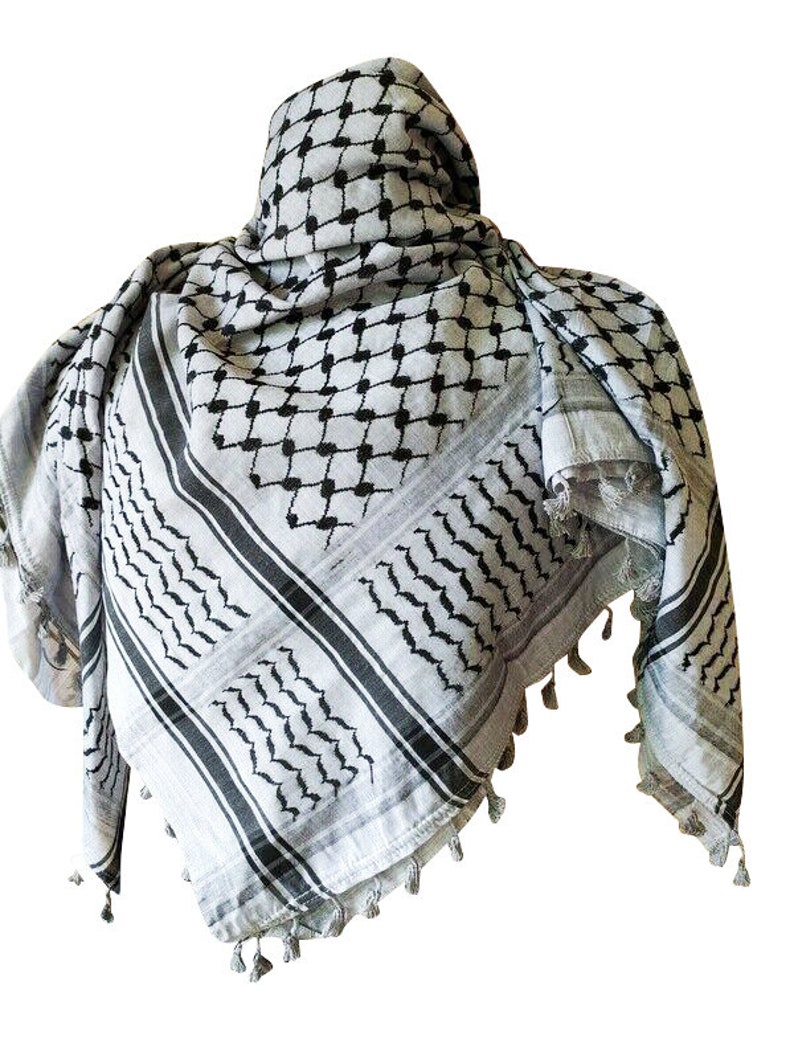 Keffiyeh Scarf Shemagh 100 Cotton Original Arab Kufiya Made Etsy