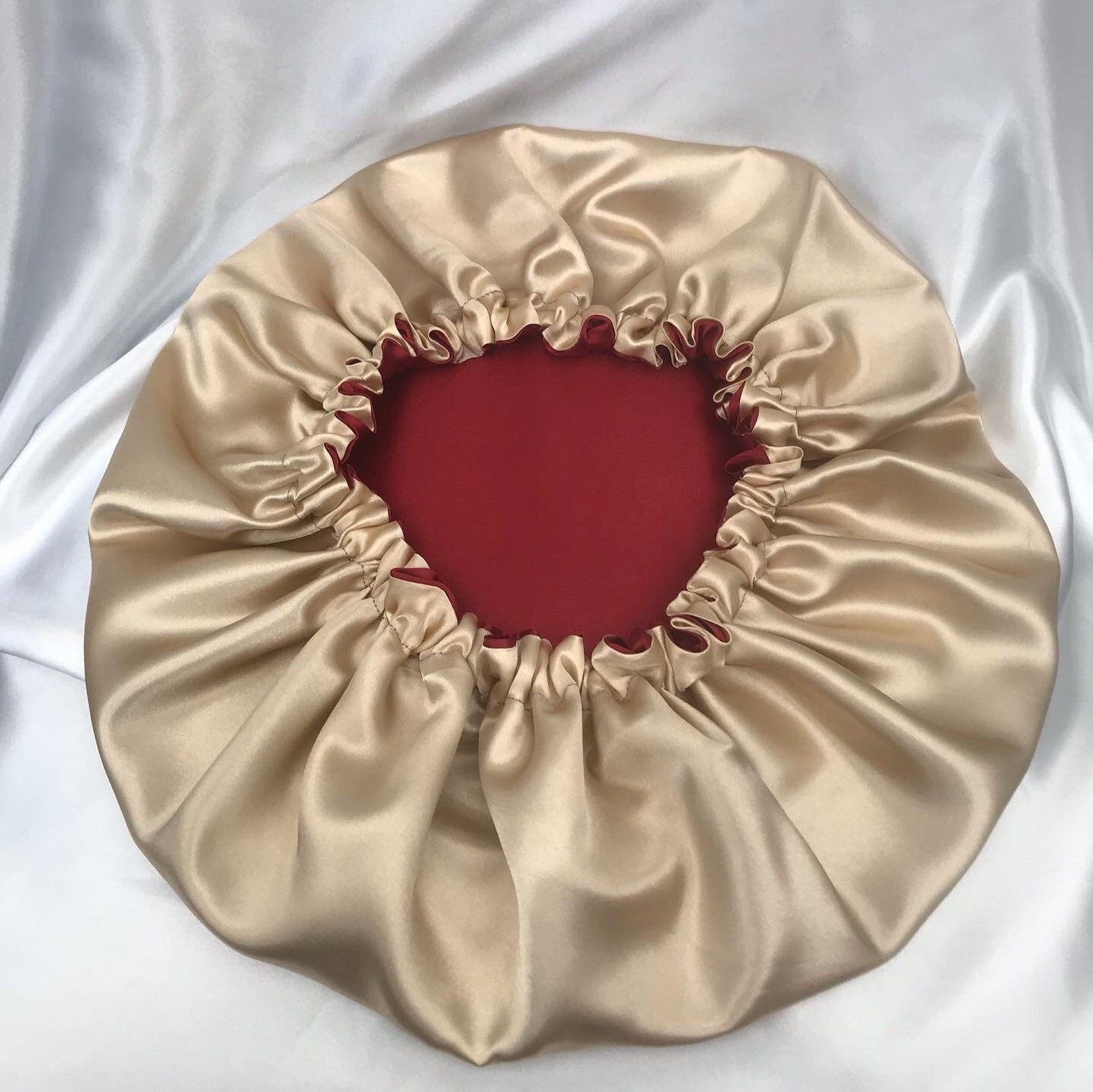 Gold Reversible Women Sleeping Soft Satin Silk Sleep Hat Silk