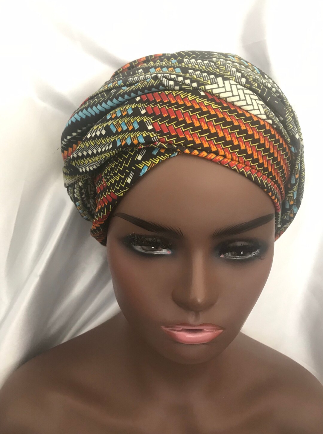 African Kente Head Wrap, African Print Scarf Ankara Turban, Wax Head ...
