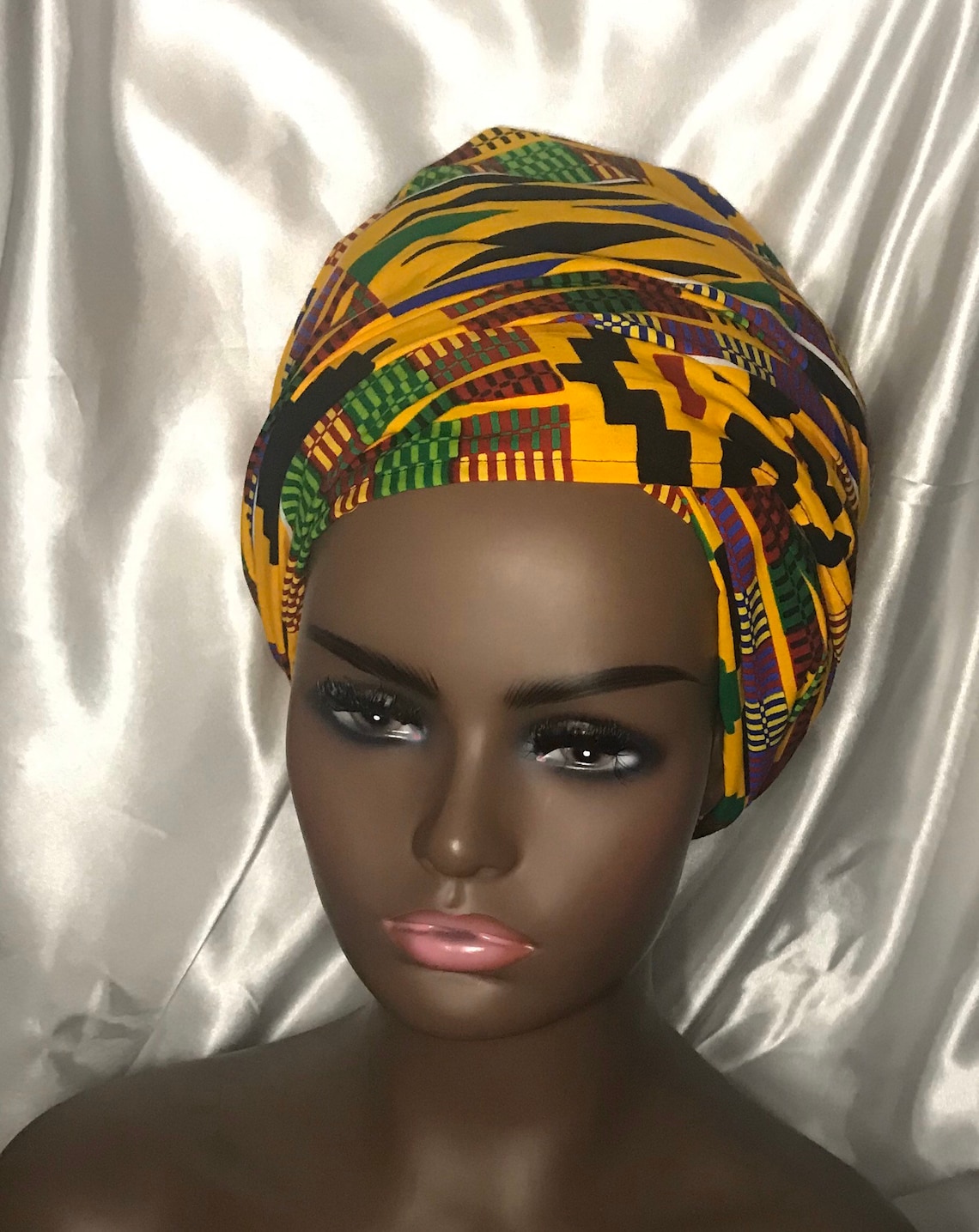 African Kente Head Wrap, African Print Scarf Ankara Turban, Wax Head ...