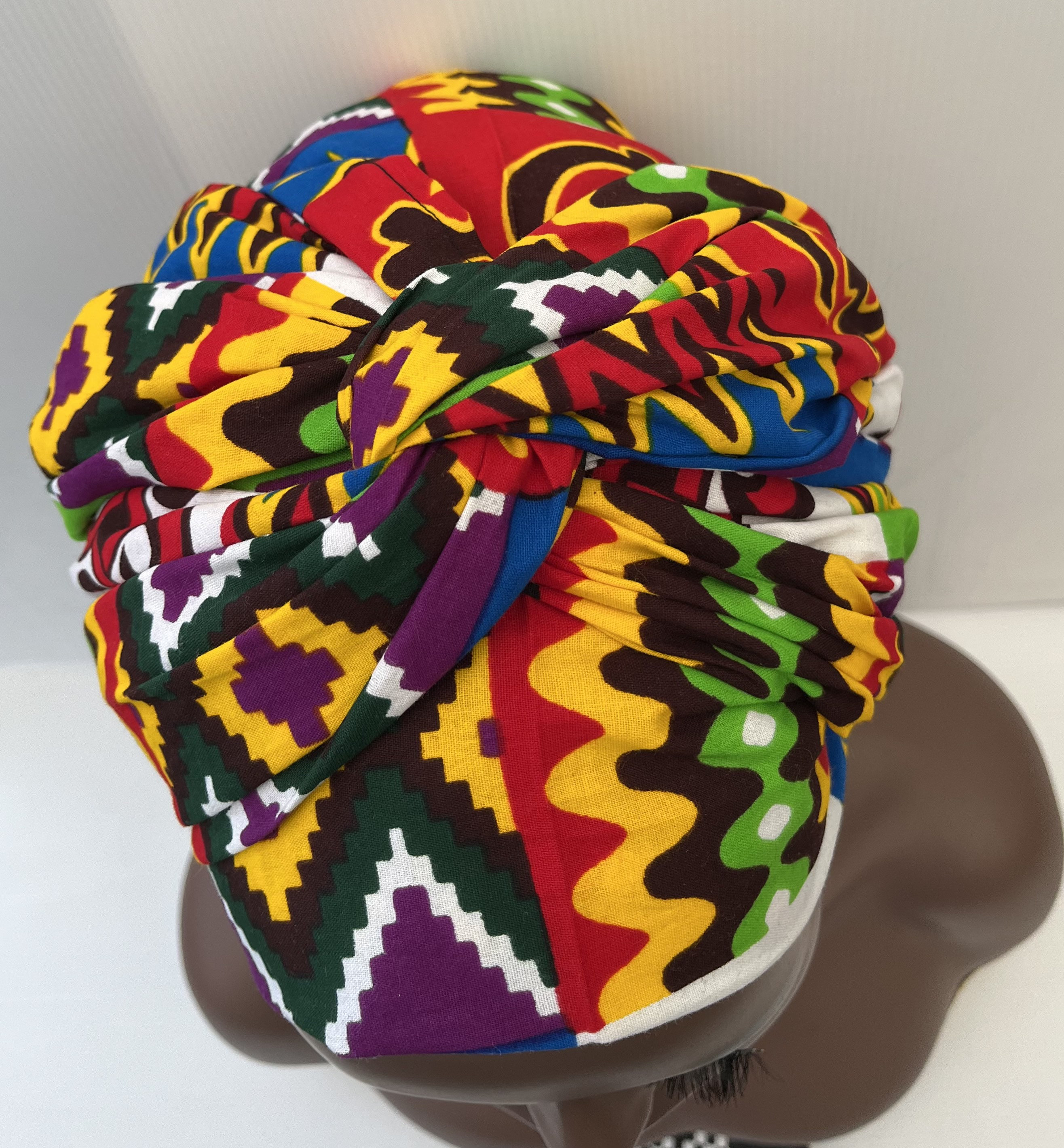 African Kente Head Wrap, African Print Scarf Ankara Turban, Adinkra ...