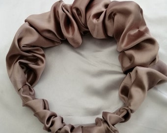 Silk Satin Scrunchie Crown Rouched Hairband - Several Colours