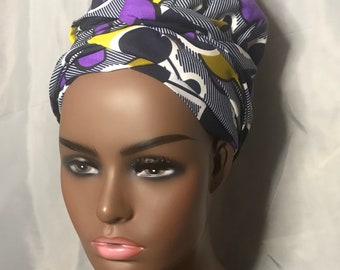 African PrintAnkara Kente Head Wraps Bonnet Cap