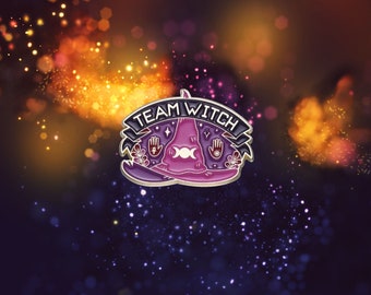 Team Witch Enamel Pin, Witch Enamel Pin, Witchy Pin, Goth Girl Pin, Lapel Pin, Backpack Pin