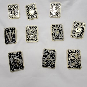 Tarot Card Pin, Death Tarot Card Pin , Moon Tarot Card Pin, Sun Tarot Card Pin, Judgement Tarot Card Pin, Magician Tarot Card Pin