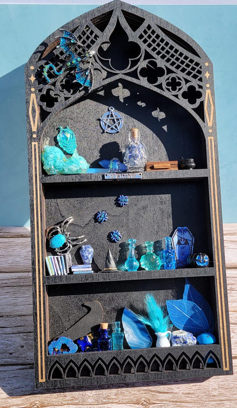 Arched Window Witch Shelf: Gothic Cabinet of Curiosities - Etsy