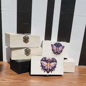 Boho Witchy Trinket Box Gothic Witch Wooden Box, Gothic Jewelry Box Decor
